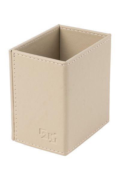 2K Pen Holder Faux Leather Desktop 9.5x6x10 Cm