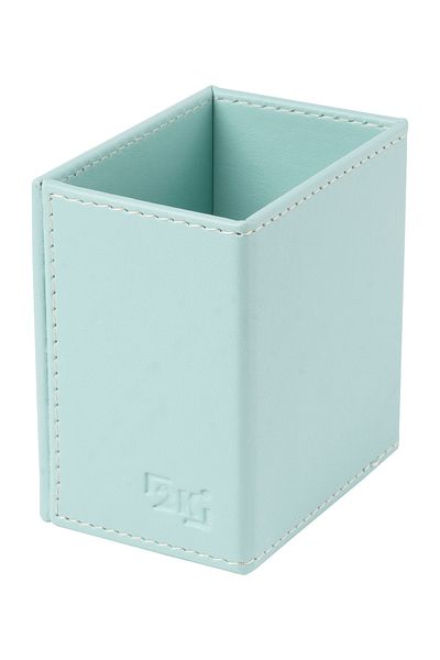 2K Pen Holder Faux Leather Desktop 9.5x6x10 Cm
