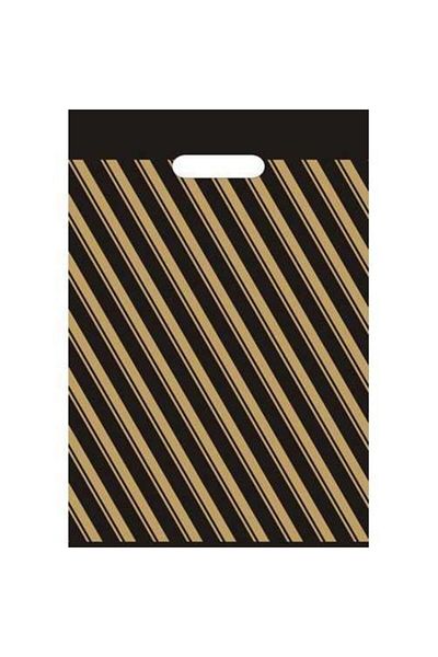 ECOPLAST Black Striped Reinforced Store Bag - 4X40X50 Cm, 500 Pieces