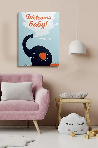 KanvasSepeti Tablou decorativ cu cadru de pânză cu model abstract pentru camerele băieților și fetelor