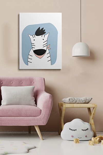 KanvasSepeti Dekorativna slika u okviru od platna sa Sa apstraktnim dezenom f...