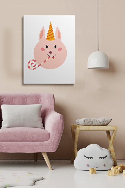 KanvasSepeti Dekorativna slika za dečiju sobu, Sa apstraktnim dezenom figura,...