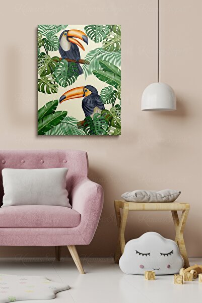 KanvasSepeti Dekorativna slika u okviru od platna sa Sa apstraktnim dezenom f...