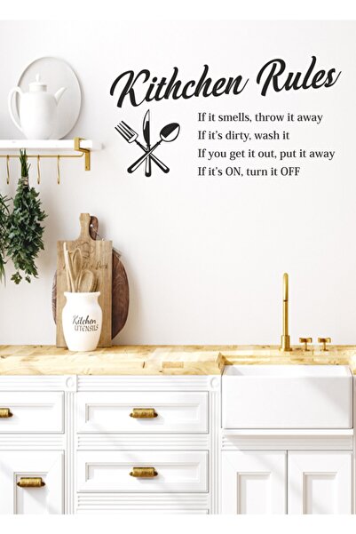 Sticker Sepetim Pravila kuhinje Zidna naljepnica Pravila kuhinje