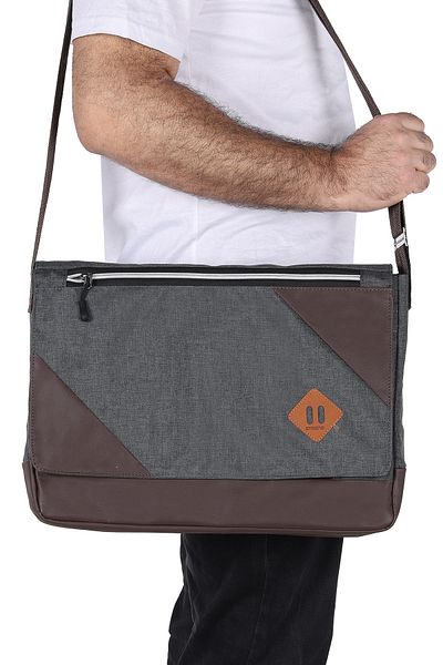 Strong Bag Geantă unisex afumată pentru poștaș cu compartiment pentru laptop și curea de umăr
