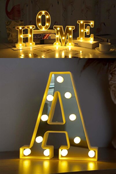 Murido Dekoratif Led Işıklı 3d A Harfi Büyük Boy Organizasyon Doğum Günü Kutlama