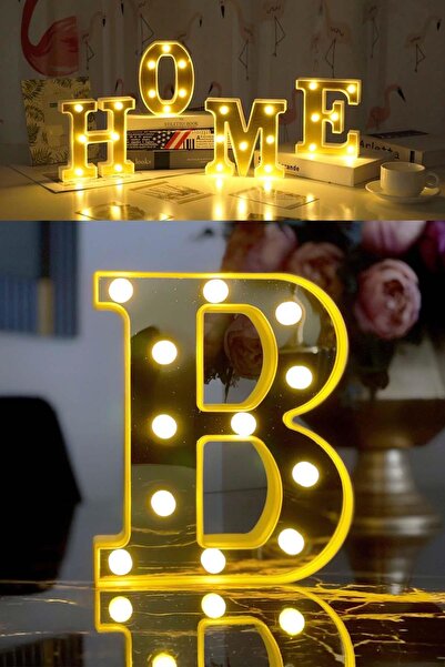 Murido Dekoratif Led Işıklı 3d B Harfi Büyük Boy Organizasyon Doğum Günü Kutlama