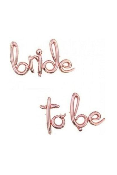 parti sürprizi Rose Gold Bride To Be Hand Lettering Foil Balloon