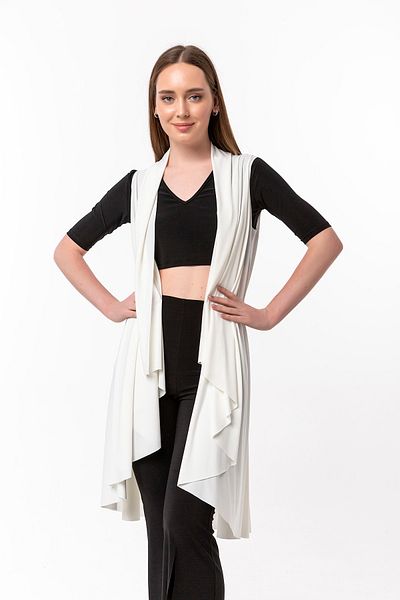 Laranor Women's Ecru Casual Vest 19L6559