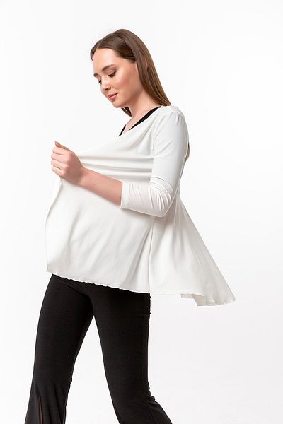 Laranor Women's Ecru Back Flounce Cardigan 19L6561