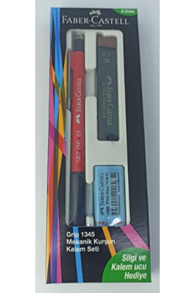 Faber Castell قلم فابر جريب 1345 - أحمر 0.5 ملم مع ممحاة وتفاصيل طرف