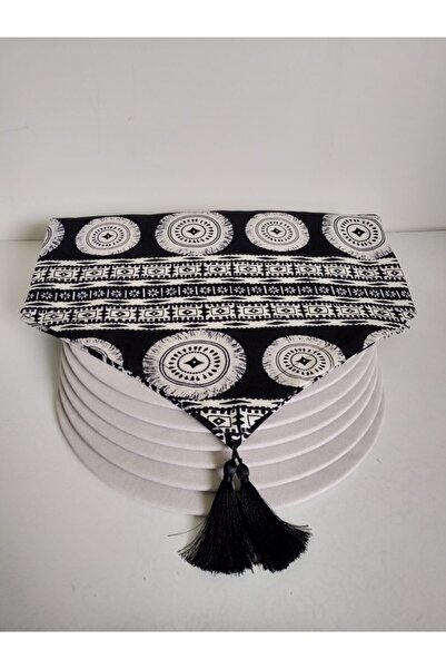 Ayşemce عداء ذو طابع بوهيمي ذو مظهر شرابة و6 أطباق باللون البيج