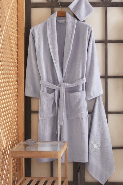 Güvenal Pamuxu 8 Piece Family Bathrobe Set