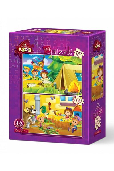 Art Puzzle Holiday Enjoyment 2-Piece 35+60 Piece Puzzle