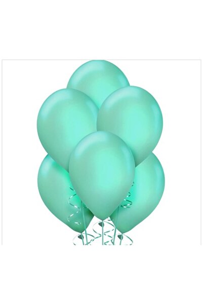 BalonEvi 10 Adet Su Yeşili Metalik Balon Seti