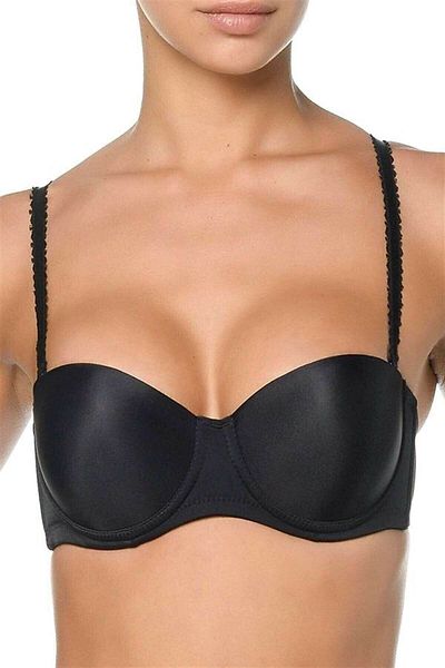 Nurteks Γυναικείο Push-up Μαύρο Στράπλες Σουτιέν 195