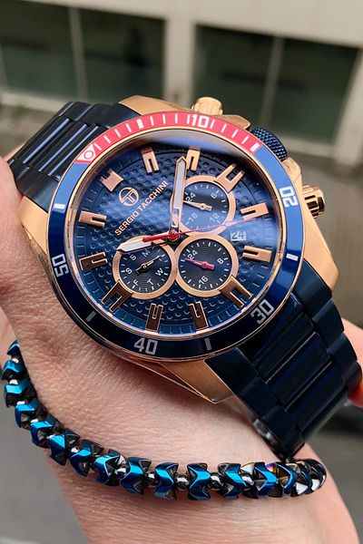 Sergio Tacchini Full Steel Navy Blue Men's Wristwatch