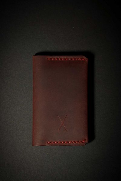 minimal X design Suport pentru carduri Minimal X Fold - Cherry Crazy - Piele autentică și lucrat manual