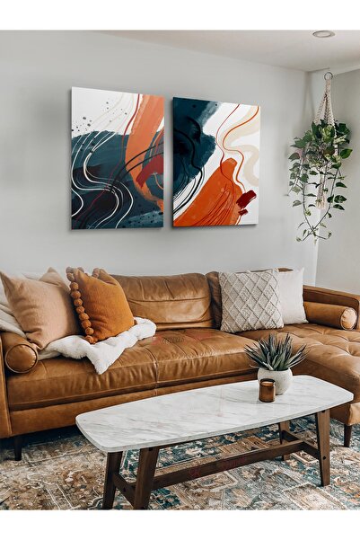 KanvasSepeti Set de 2 Bohemian Bohom Bohe Boho Art Abstract Abstract Pastel T...