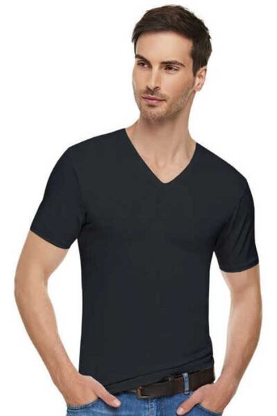 bejamonti 6 قطع من القميص الرياضي المضلع برقبة على شكل حرف V للرجال