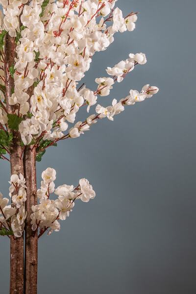 YAPAY ÇİÇEKÇİNİZ 120 Cm Beyaz Bahardalı Ağacı