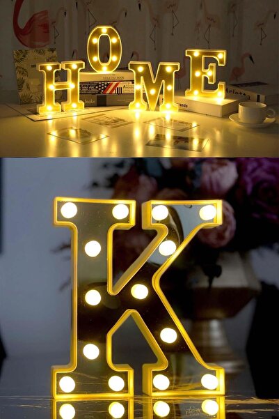 Murido Dekoratif Led Işıklı 3d K Harfi Büyük Boy Organizasyon Doğum Günü Kutlama