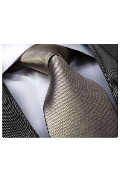 Exve Exclusive Gold Beige Color Plain Italian Tie