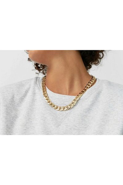 fullcontrol Unisex Gold Thick Chain Necklace