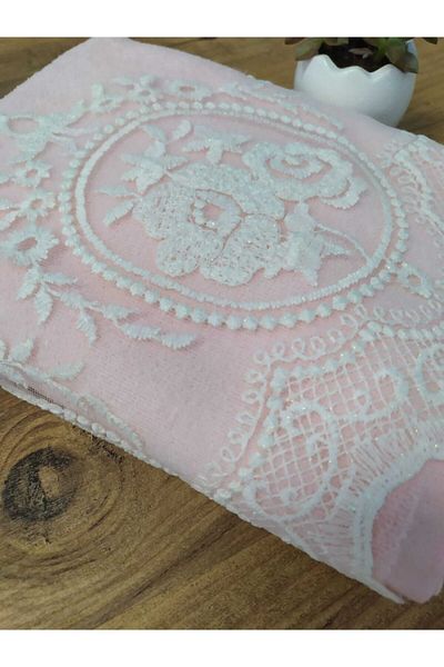 Çeyiz Bahçesi Βελούδινη πετσέτα Rose Powder 50&90