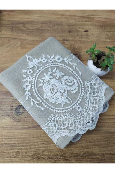 Çeyiz Bahçesi Βελούδινη πετσέτα Rose Cappuccino 50&90