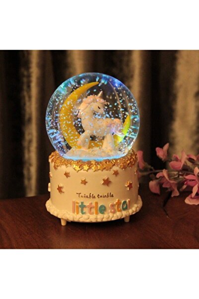 Dream Plus Renkli Işıklı Müzikli Unicorn Kar Küresi