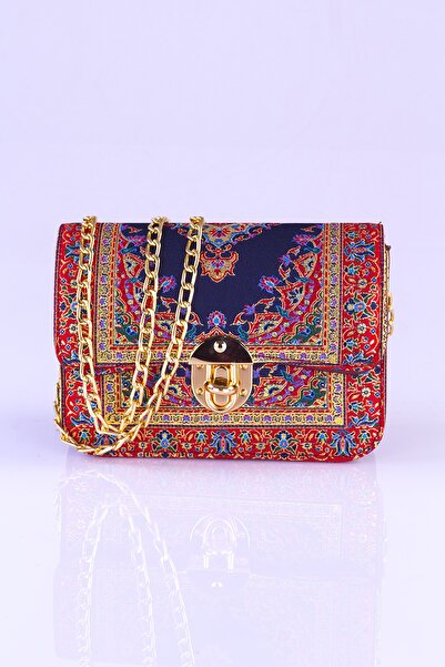 MOTTİF İSTANBUL Zincirli Dokuma Kilim Desenli Kadın Omuz Çanta 1049.09