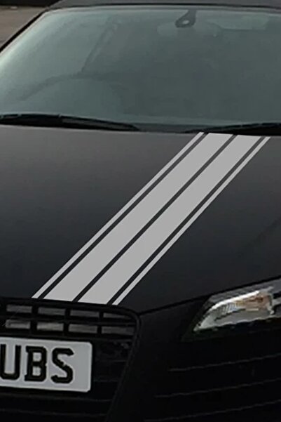 Dijitonline Çift Şerit Araba Kaput Sticker - Oto Sticker - 120x15cm