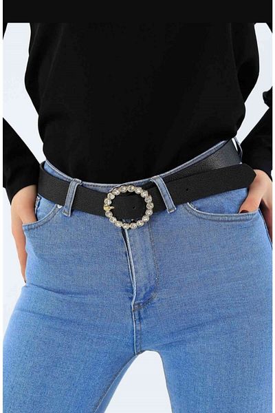 Kemerix Stoned Gold Buckle Women's Belt