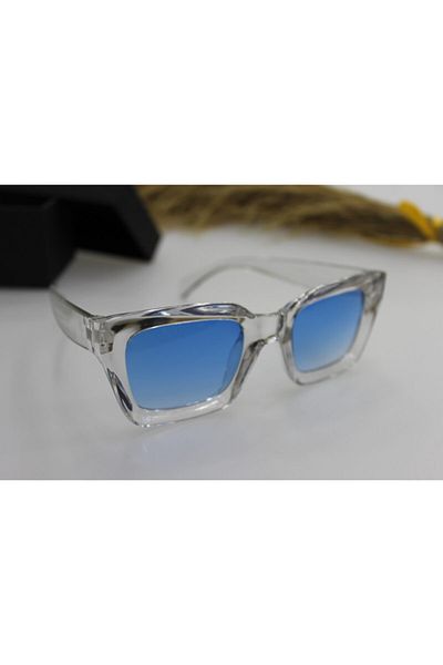 ModaLand Mia Thick Framed Design Glasses Transparent Frame Blue Glass