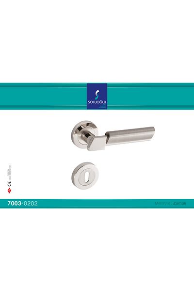 ARON Sofuoğlu Linda Round Stainless Rosette (ODA) Nickel Satin Door Handle Aluminum / Steel