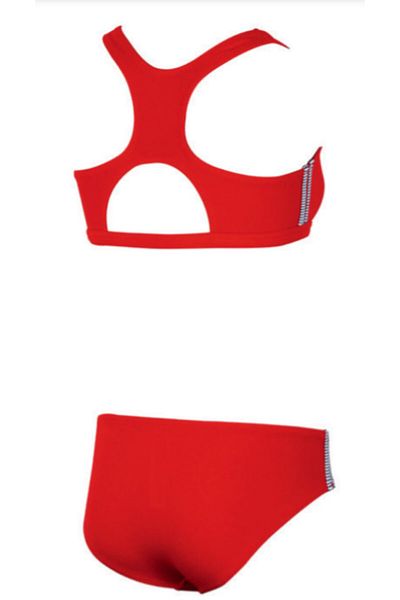 Kom Red Striped Girl's Bikini Set
