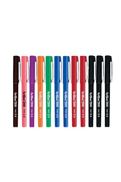 artline 200 Fine 0.4 Fineliner Keçeli Kalem 12 Renk