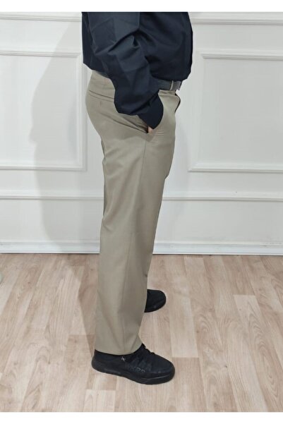 nacar çarşı Erkek Klasik Kesim Toprak Rengi Kumaş Pantolon