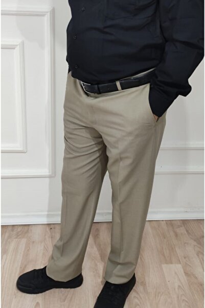 nacar çarşı Erkek Klasik Kesim Toprak Rengi Kumaş Pantolon