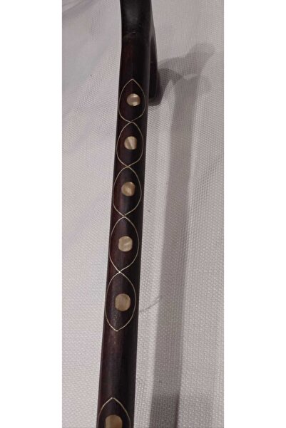 OSMANLI Sedef Kakma Işleme Ortopedik Ahşap Baston