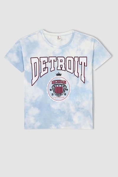 DeFacto Tricou cu mânecă scurtă cu model Tie-Dye pentru fete V2483A621HS