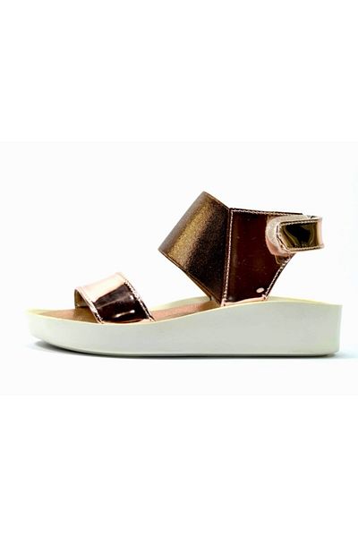 Bayrak 5007 Bronze Stretch Velcro Rochie de seară Sandale de zi cu zi pentru fete