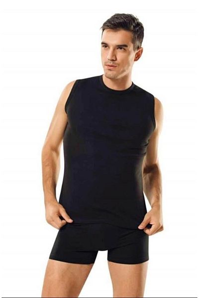 Tutku Μαύρο ανδρικό εσώρουχο - Crew Neck, Zero Sleeve