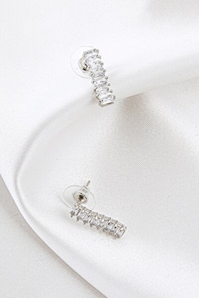 bymissnora Su Yolu Baget Küpe Zirkon Taş Çelik