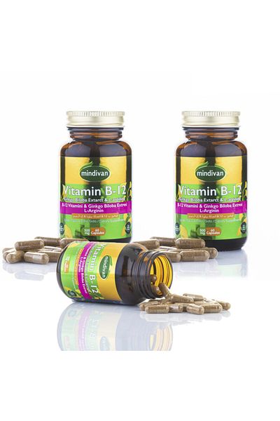 Mindivan Vitamin B12 andGinkoBloba Extract - LArgininX 3 Pieces