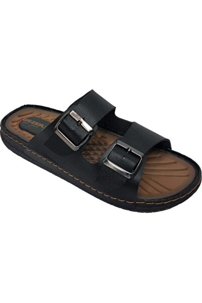 GEZER Ортопедични черни мъжки чехли – удобна подметка, регулируеми