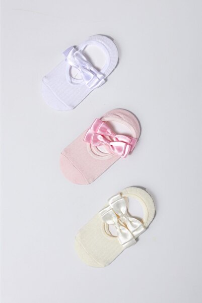 ıngaabebek Kız Bebek Renkli Babet Çorap 3lü