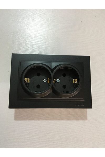 MONO ELECTRIC Smoked Recessed Double Socket