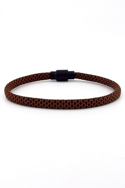Solfera Brown Black Paracord String Magnet Men's Bracelet M012f